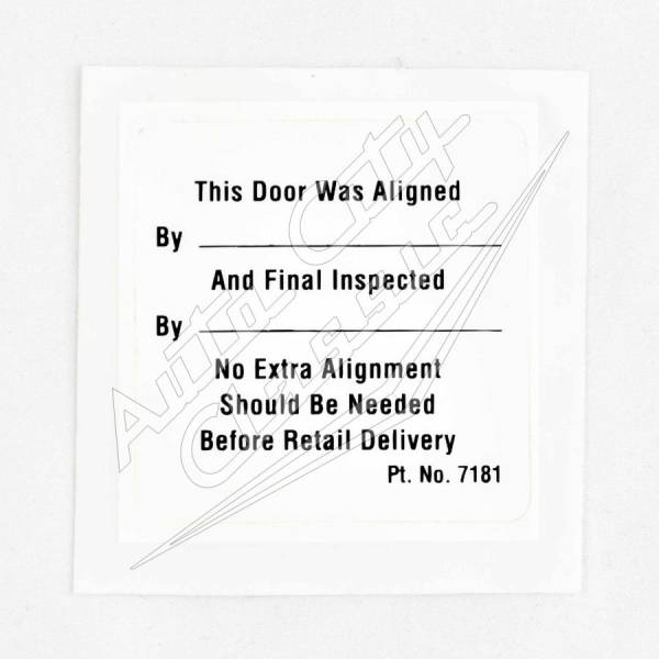 1958 Chevrolet Alignment Inspection Door Decal Stickers- Set of 4