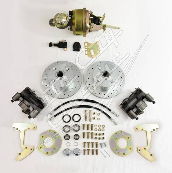 Auto City Classic - 1964-1966 Ford Mustang 6 Cylinder 4 Lug Original Wheel Complete Front Disc Conversion Kit- Gold