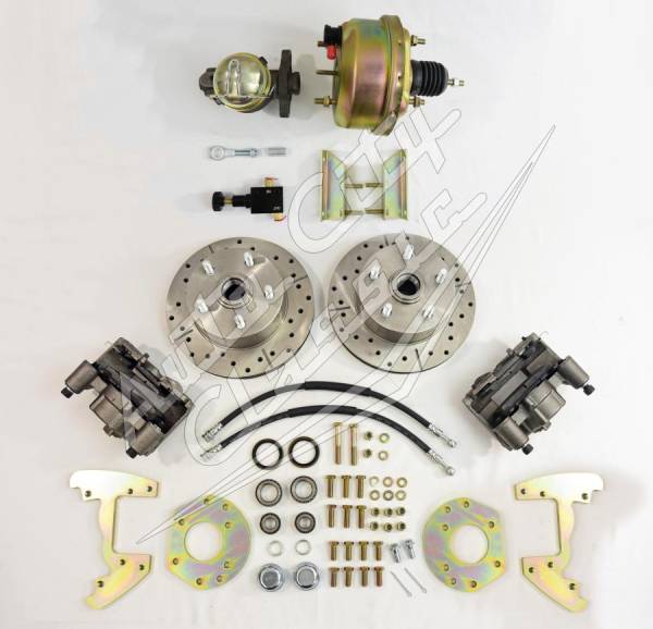 Auto City Classic - 1964-1966 Ford Mustang 6 Cylinder 5 Lug Complete Front Disc Brake Conversion Kit- Gold