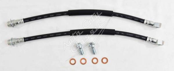 Auto City Classic - 1955-1964 Chevrolet Passenger Cars 10MM 16" Rubber Flex Disc Brake Hoses and Bolts HS-CVY-55-64-10MM-16
