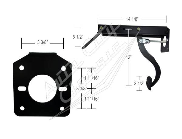 Auto City Classic - Universal Firewall Mount Power or Manual Brake Pedal PED-UNI