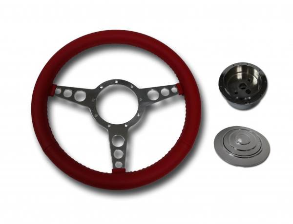 Auto City Classic - 3 Spoke Red Flat Steering Wheel Kit SC1433R/S