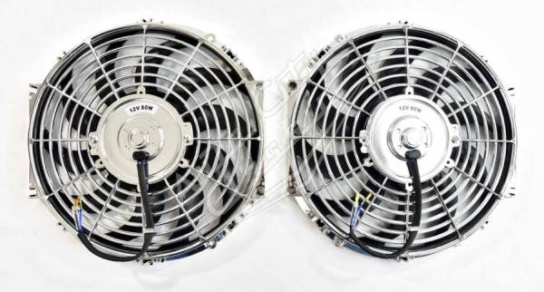 Auto City Classic - 12" Dual Chrome Electric Radiator Fan- 2600CFM SHFAN-12-C