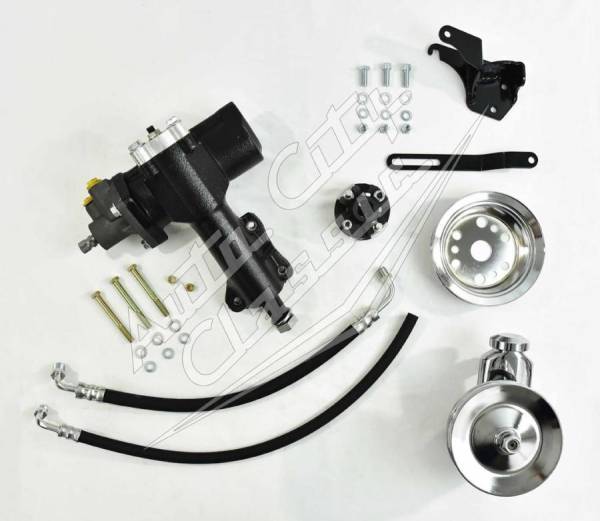 Auto City Classic - 1955-1957 Chevrolet Small Block 500 Series Power Steering Conversion Front Mount Chrome 5557PSC500-FM-C