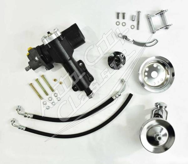 Auto City Classic - 1955-1957 Chevrolet Small Block 500 Series Power Steering Conversion Side Mount Chrome Pump 5557PSC500-SM-C