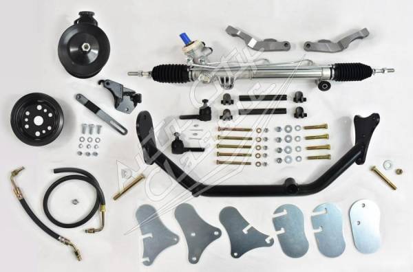 Auto City Classic - 1955-1957 Chevrolet Passenger Cars Front Mount Rack and Pinion Conversion Kit Black 5557PSRP-FM-B