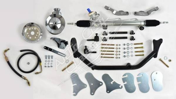 Auto City Classic - 1955-1957 Chevrolet Passenger Cars Front Mount Rack and Pinion Conversion Kit Chrome 5557PSRP-FM-C