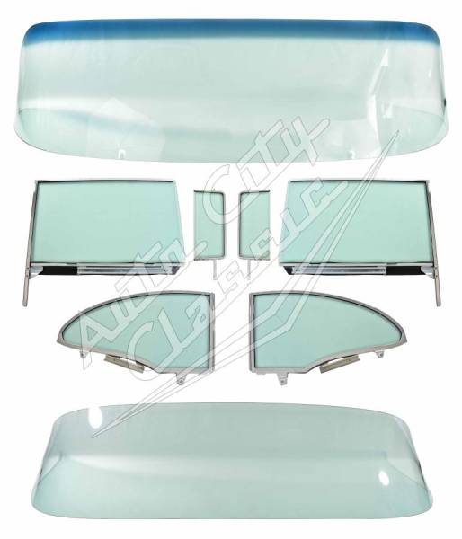 Auto City Classic - 1955-1956 Chevrolet / Pontiac 2 Door Hardtop Complete Glass Package w/ Assembled Side Set CG-CP-55-56-2H-SSA