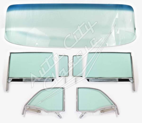 Auto City Classic - 1955-1956 Chevrolet / Pontiac Convertible Complete Glass Package with Assembled Side Glass Set CG-CP-55-56-CV-SSA