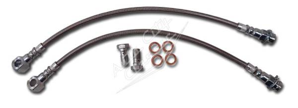 Auto City Classic - 1973-1978 GM 10MM 15" Stainless Steel Braided Disc Brake Hoses with Banjo Fittings and Bolts HS-GM-73-78-10MM-15-SS
