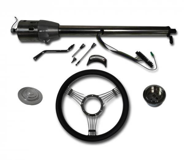 Auto City Classic - 32" Street / Hot Rod Stainless Column Shift Tilt Steering Column with Banjo Wheel Kit SC7003C/P-1411