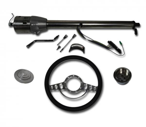 Auto City Classic - 32" Street / Hot Rod Stainless Column Shift Tilt Steering Column with Impala Wheel Kit SC7003C/P-1412