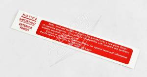 1958 Chevrolet Exterior Finish Firewall Lacquer Decal - Image 2