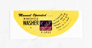 1958 Chevrolet Windshield Washer Bottle Decal