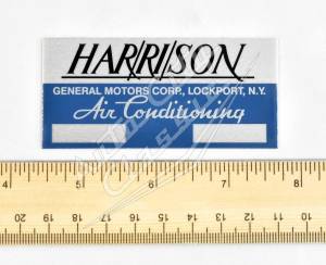 1958 Chevrolet Harrison Air Conditioning Tag - Image 2