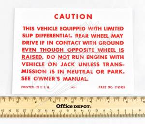 1957-1964 Chevrolet Passenger Cars Positraction Caution Sheet - Image 2