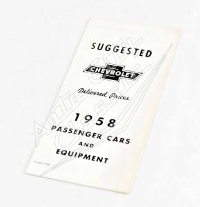 Auto City Classic - 1958 Chevrolet Passenger Cars Delivered Price Brochure - Image 2