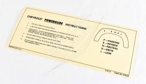 1958 Chevrolet Powerglide Transmission Operation Instructions Sleeve - Image 2