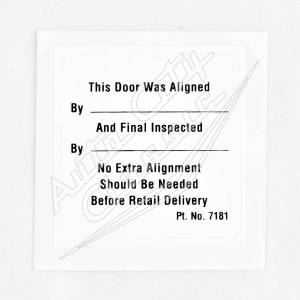 1958 Chevrolet Alignment Inspection Door Decal Stickers- Set of 4