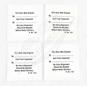 1958 Chevrolet Alignment Inspection Door Decal Stickers- Set of 4 - Image 2