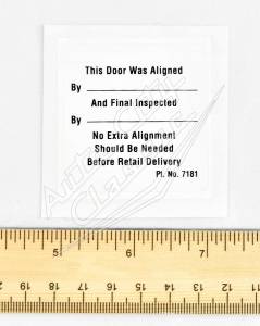 1958 Chevrolet Alignment Inspection Door Decal Stickers- Set of 4 - Image 3