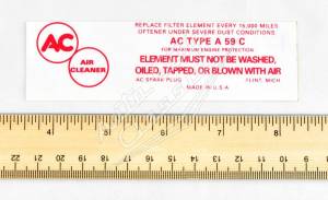 1958-1961 Chevrolet Air Cleaner Decal - Image 2