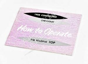 1958 Chevrolet Impala Convertible Top Instruction Book - Image 2