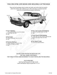 Auto City Classic - 1958 Chevrolet Biscayne 2 Door Sedan Side Molding Clip Set - Image 8