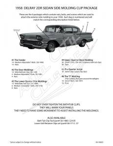 Auto City Classic - 1958 Chevrolet Delray 2 Door Sedan Side Molding Clip Set - Image 3
