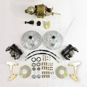 1964-1966 Ford Mustang 6 Cylinder 4 Lug Original Wheel Complete Front Disc Conversion Kit- Gold