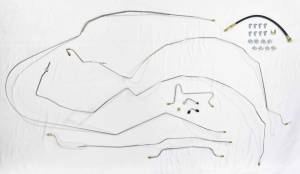 1955-1957 Chevrolet Passenger Cars Complete Stainless Steel Disc Drum Brake Line Set BLS-55-57-DIDR-SS