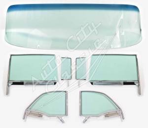 1955-1956 Chevrolet / Pontiac Convertible Complete Glass Package with Assembled Side Glass Set CG-CP-55-56-CV-SSA