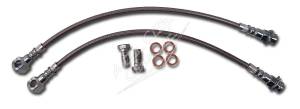 1973-1978 GM 10MM 15" Stainless Steel Braided Disc Brake Hoses with Banjo Fittings and Bolts HS-GM-73-78-10MM-15-SS