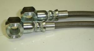 Auto City Classic - 1964-1972 GM A Body 16" Stainless Steel Braided Disc Brake Hoses with 7/16" Banjo Fitting and Bolts HS-GM-AFX-716-16-SS - Image 2