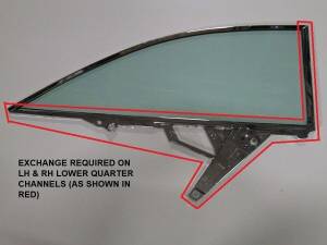 1959-1960 Buick Electra / Cadillac Series 62 / Oldsmobile Series 98 2 Door Hardtop Assembled Quarter Glass Q2241TA - Image 4