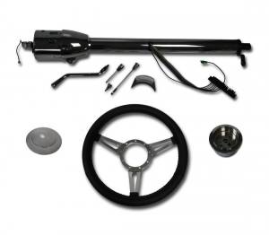 Auto City Classic - 30" Street / Hot Rod Stainless Column Shift Tilt Steering Column with 3 Spoke GT Wheel Kit SC7002C/P-1430 - Image 2