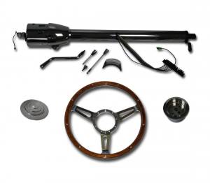 Auto City Classic - 30" Street / Hot Rod Stainless Column Shift Tilt Steering Column with Woody Wheel Kit SC7002C/P-1430W/1530W - Image 3