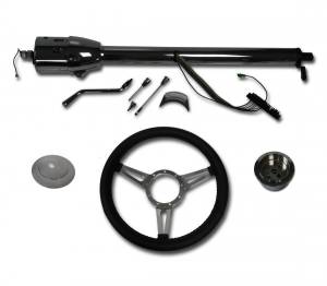 Auto City Classic - 32" Street / Hot Rod Stainless Column Shift Tilt Steering Column with 3 Spoke GT Wheel Kit SC7003C/P-1430 - Image 3