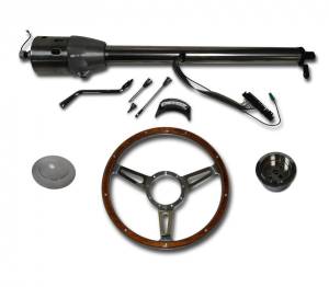 Auto City Classic - 32" Street / Hot Rod Stainless Column Shift Tilt Steering Column with Woody Wheel Kit SC7003C/P-1430W/1530W - Image 2
