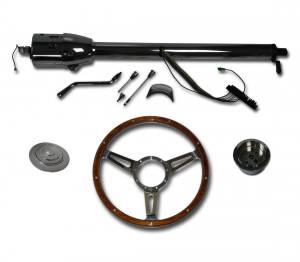 Auto City Classic - 32" Street / Hot Rod Stainless Column Shift Tilt Steering Column with Woody Wheel Kit SC7003C/P-1430W/1530W - Image 3