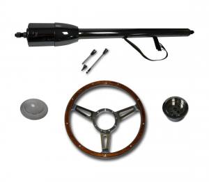 Auto City Classic - 30" Street / Hot Rod Stainless Floor Shift Tilt Steering Column with Woody Wheel Kit SC7006C/P-1430W/1530W - Image 3